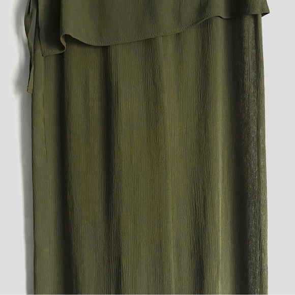 Zara Semi-Sheer Textured Wrap Skirt In Green Size M NWT - Picture 12 of 13